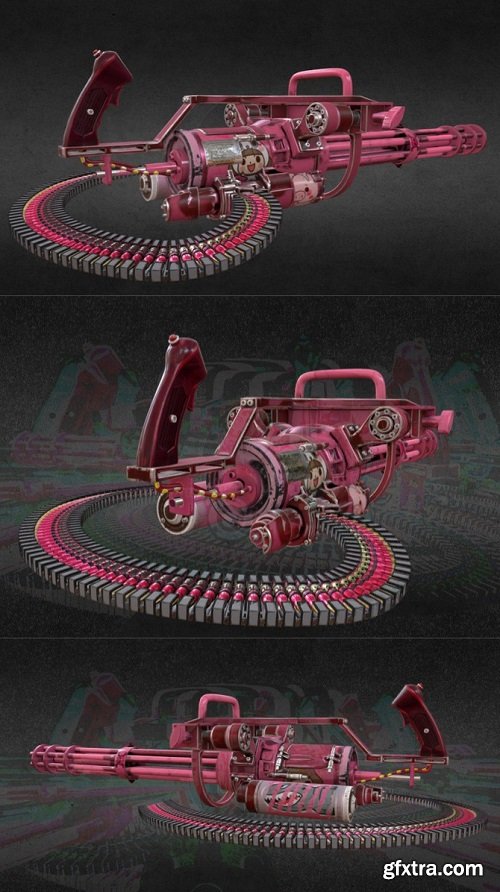 Pink Minigun 3D Model