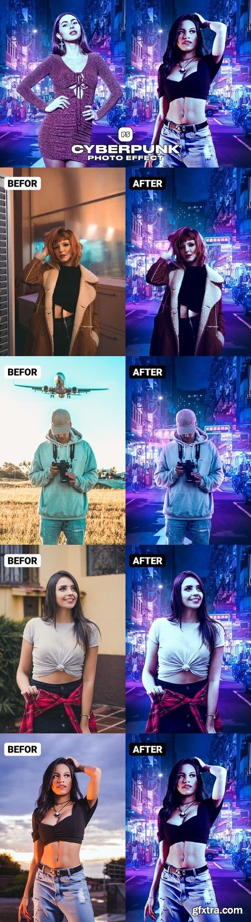 Cyberpunk Photoshop Effects