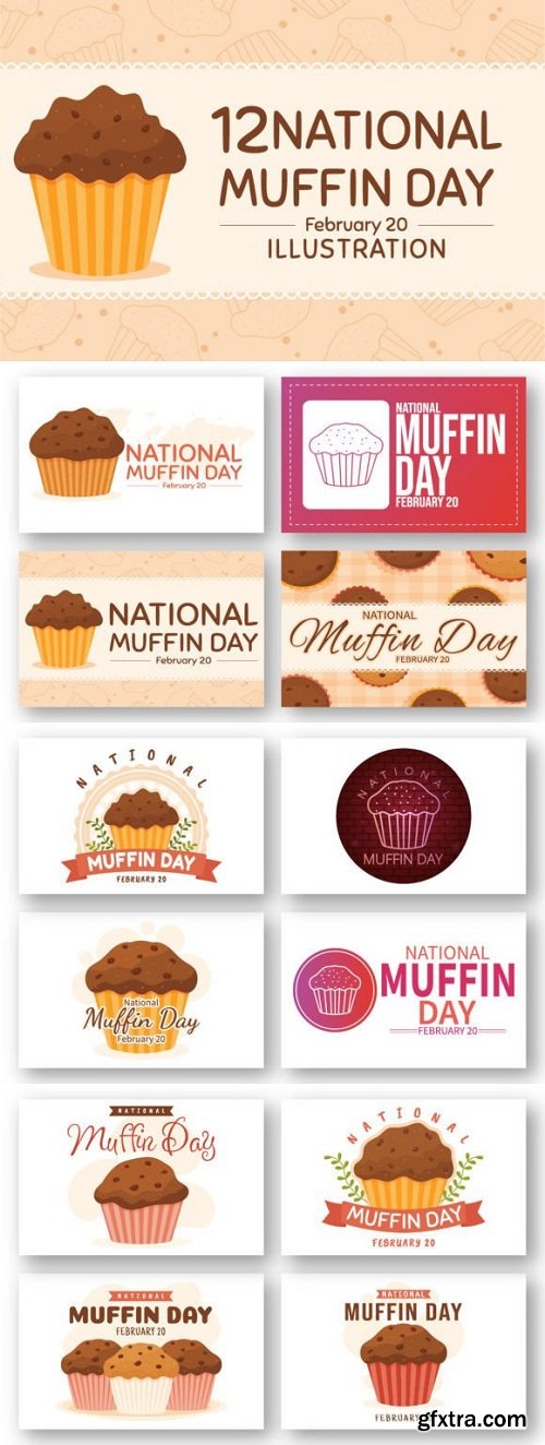 12 National Muffin Day Illustration