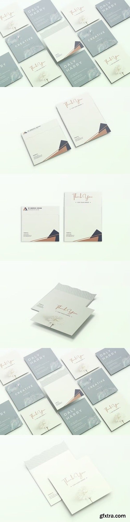 Square Card and Envelope Mockups