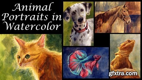  Animal Portraits in Watercolor