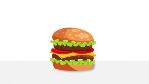 Videohive - Falling Burger Animation - 41955144 - 41955144