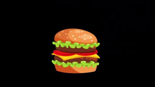 Videohive - Falling Burger Animation Alpha Channel - 41955146 - 41955146