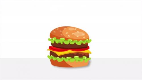 Videohive - Falling Burger Animation 4K - 41955147 - 41955147