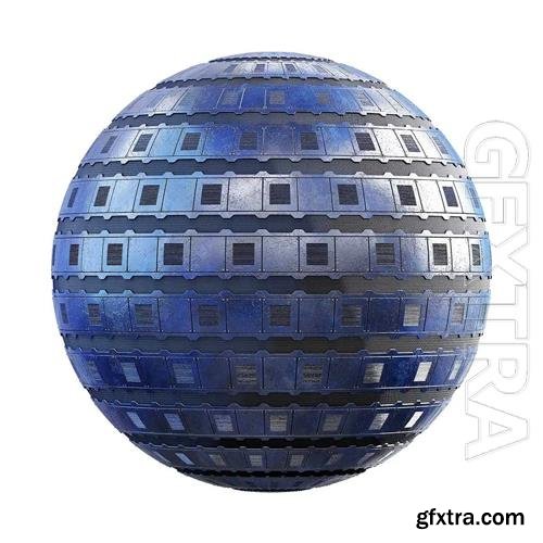 Blue Metal Wall PBR Texture