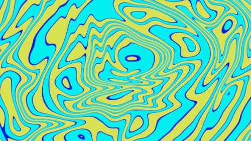 Videohive - Blue and yellow paint wavy lines flowing abstract seamless looping background texture. - 41956237 - 41956237