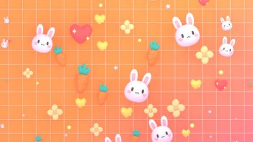 Videohive - Bunny And Carrot Pattern - 41957185 - 41957185