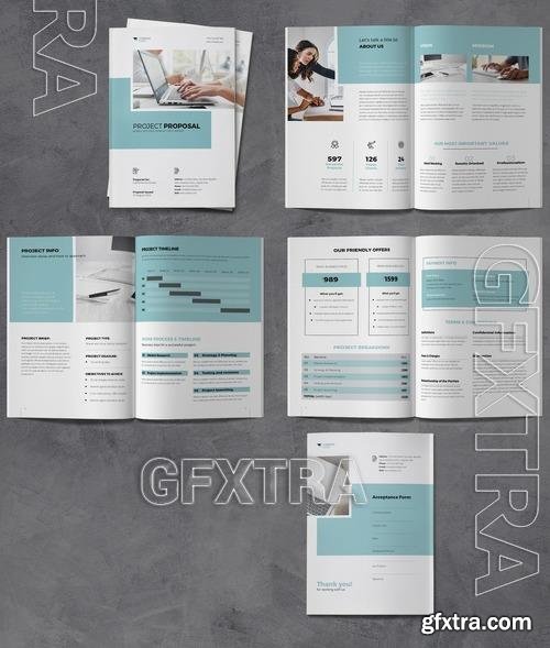 Proposal Brochure Template with Blue Accents 537880772