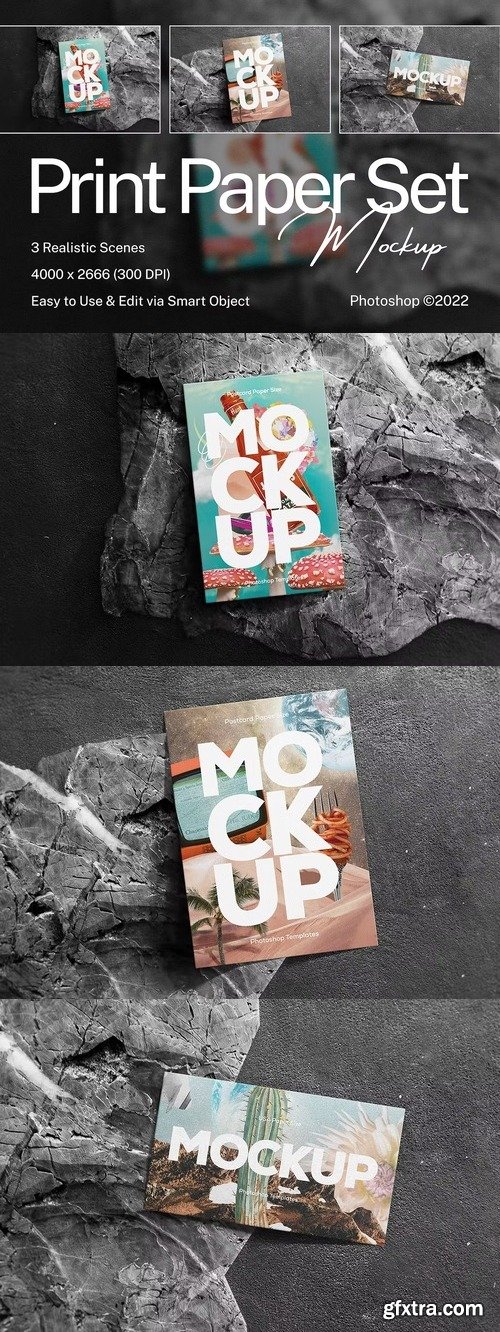 Print Paper Set Mockup