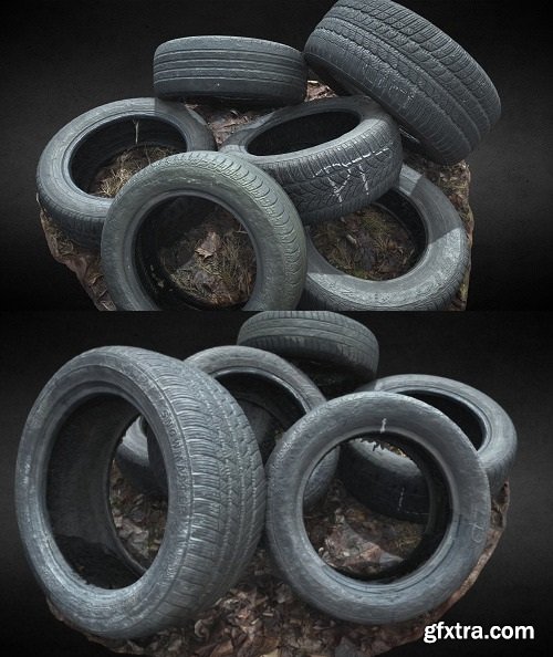 Tires car trash photoscan 3D Model