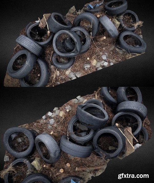 Tires car trash photoscan 02 3D Model