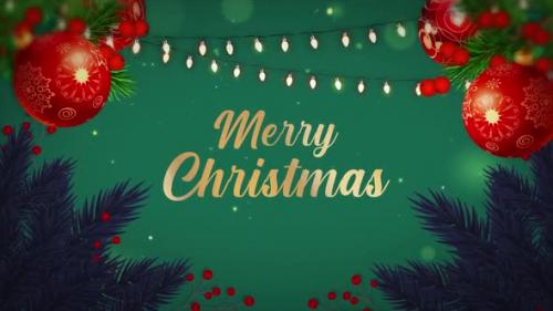 Videohive - Merry Christmas golden text animation with snowing particles. 4K animation V9 - 41982689 - 41982689