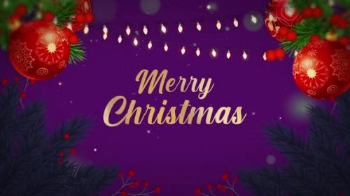 Videohive - Merry Christmas golden text animation with snowing particles. 4K animation V7 - 41982690 - 41982690