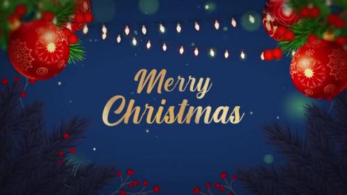 Videohive - Merry Christmas golden text animation with snowing particles. 4K animation V8 - 41982692 - 41982692