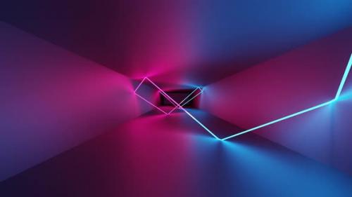 Videohive - Futuristic abstract background in neon colors. - 39991070 - 39991070