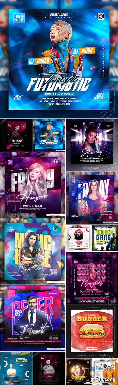 15 Flyer social media post, template banner psd set vol 6