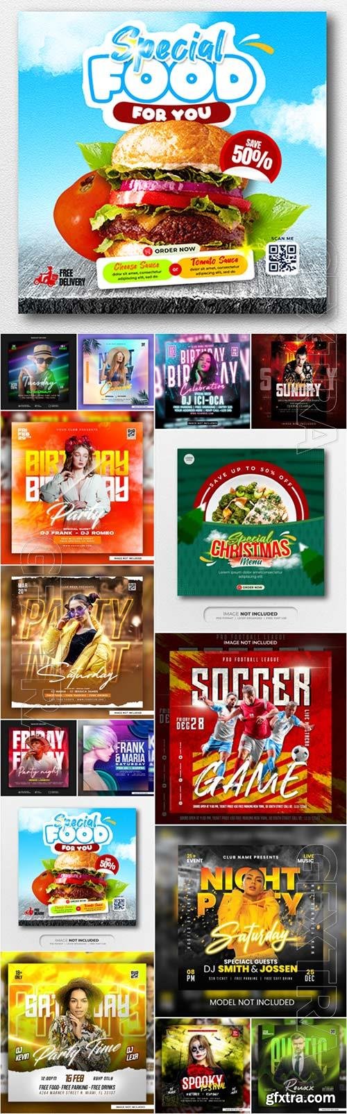 15 Flyer social media post, template banner psd set vol 4