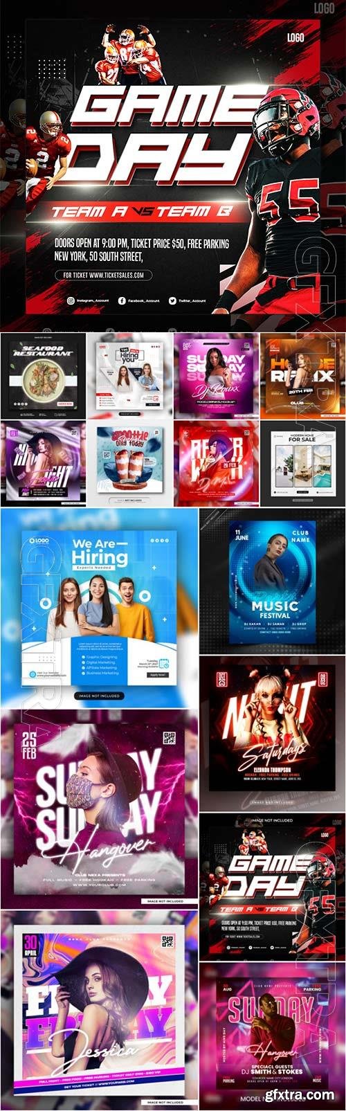 15 Flyer social media post, template banner psd set vol 5