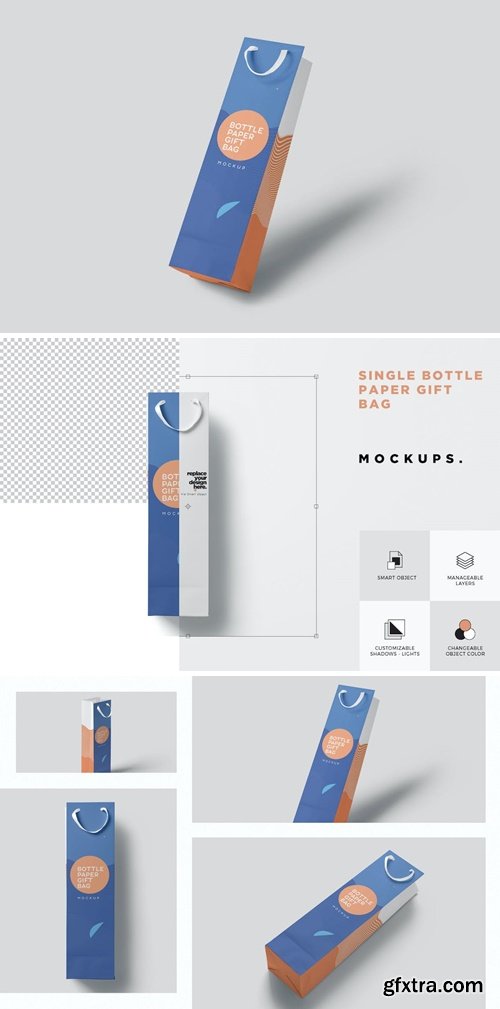 Bottle Gift Bag Mockups PGJ5UV9