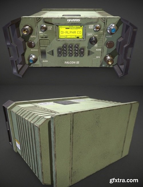 Tactical Communications Manpack Radio 3D Model