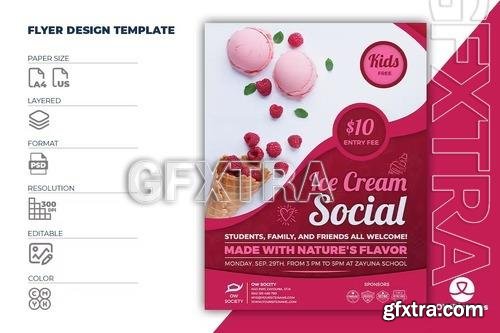 Ice Cream Social Flyer Template RSK63NS