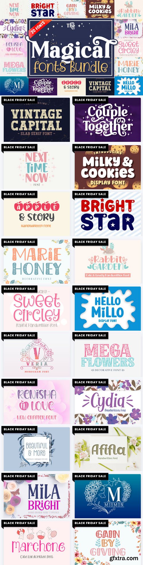 The Magical Fonts Bundle - 20 Premium Fonts Worth $253