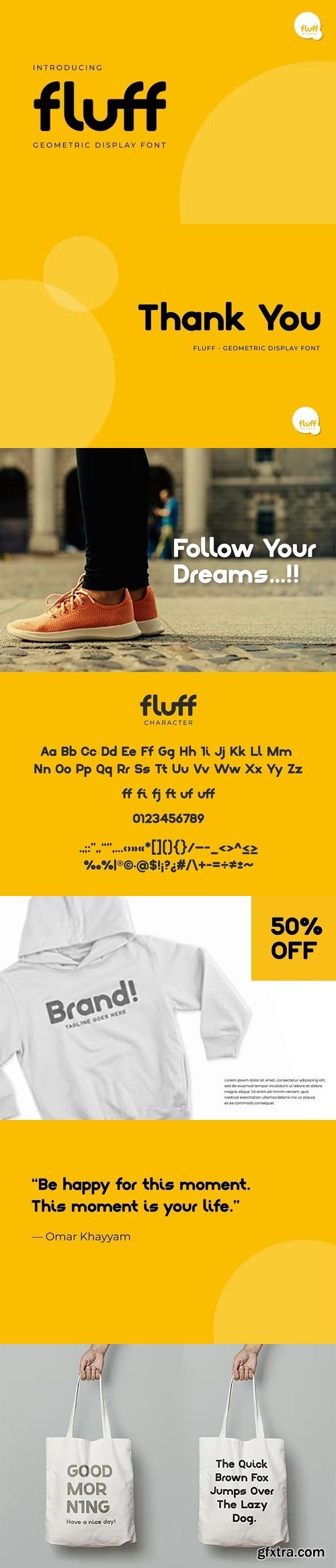 Fluff - Geometric Display Font