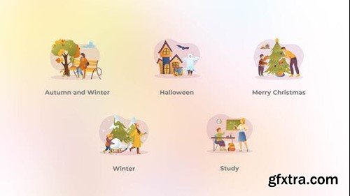 Videohive Autumn and Winter - Gradient concepts 42031668