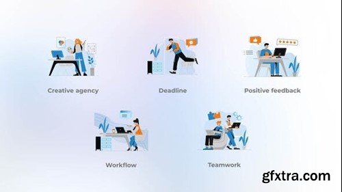 Videohive Teamwork - Flat blue concepts 42031556