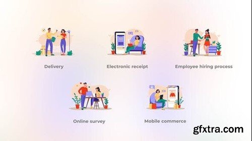 Videohive Employee hiring process - Flat concept 42005790