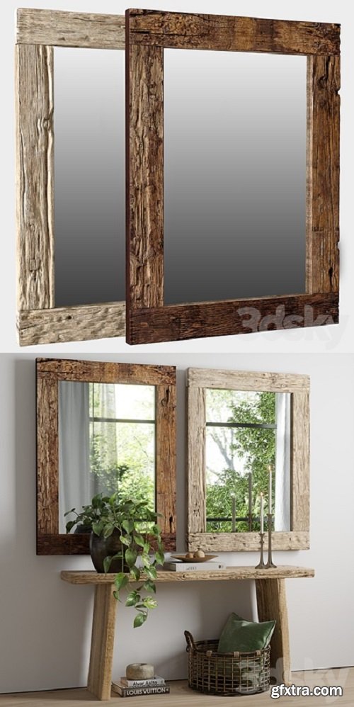 RH Reclaimed Railroad Ties Mirror