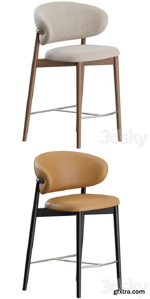 Oleandro Stool Wood by Calligaris