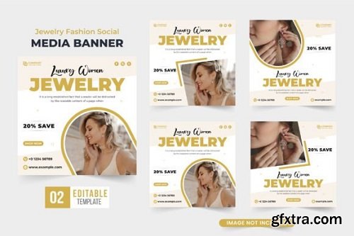 Jewelry Sale Promotional Template Vector