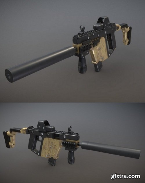 Modular Submachine Gun 3D Model