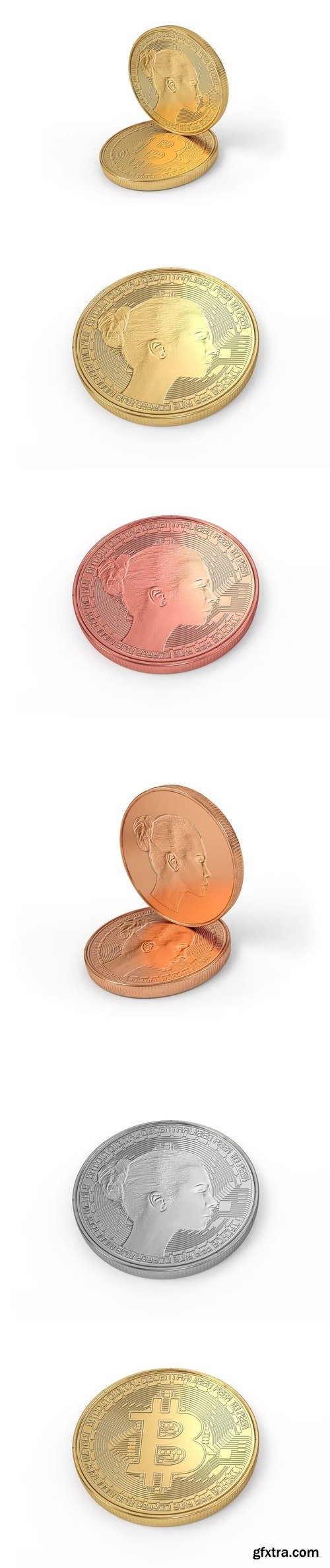 Set Custom Gold Coin Mockup