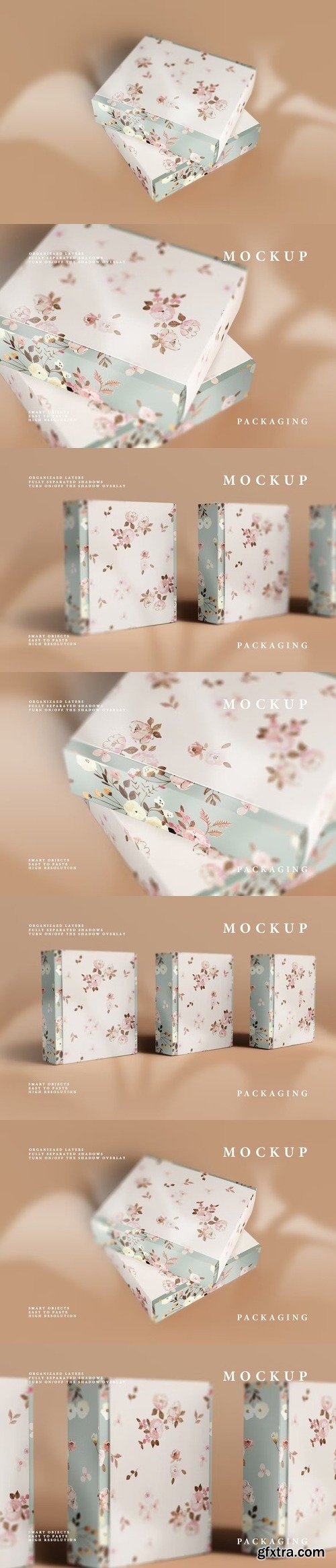 Rectangular Stand Box Mockup With Label