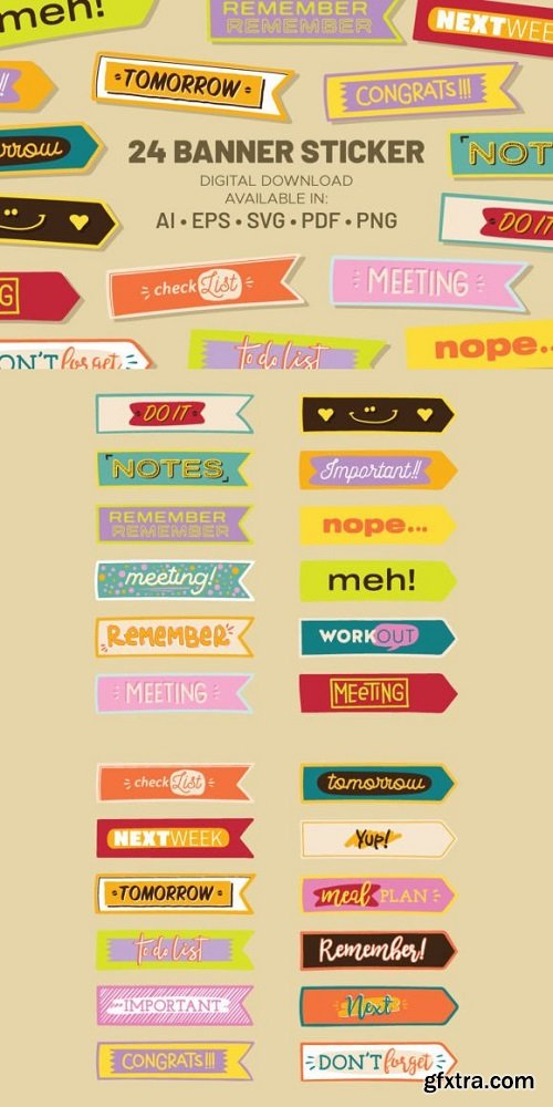 A Set of 24 Digital Banner Sticker