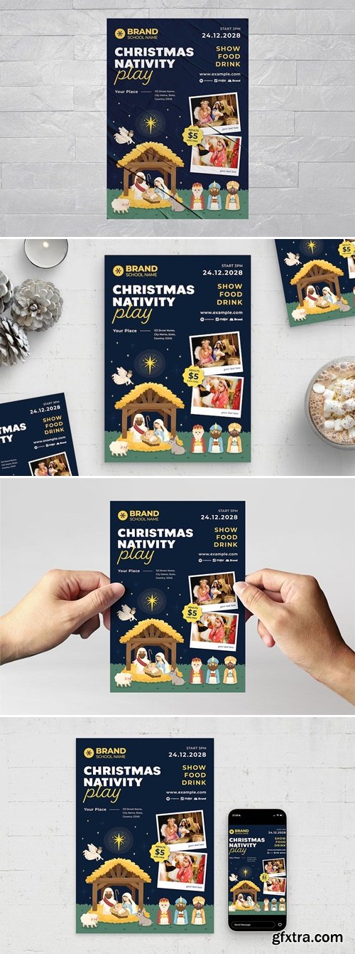 School Nativity Flyer Template QGA6VHC