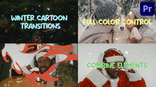 Videohive - Winter Cartoon Transitions | Premiere Pro MOGRT - 42061182 - 42061182