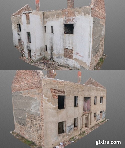 Roofless house ruin 3D Model