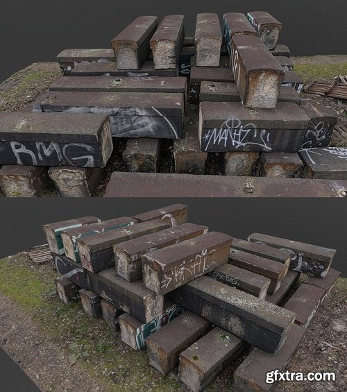 Bridge construction fragments 3D Model