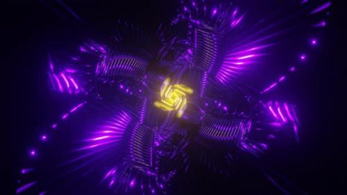 Videohive - Yellow Purple Trippy Animation Visual 3D Mandala Spiritual Pattern - 42008781 - 42008781