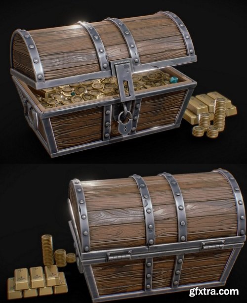 Gold Chest 3D Model