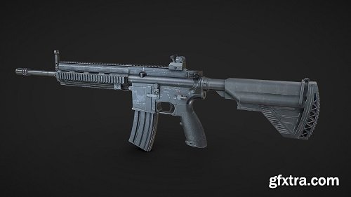 HK 416 RIFLE Low-poly 3D model 3D Model