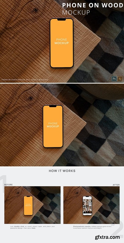 iPhone 13 Pro Max Wood Cozy Home Interior Mockup 2QGRKYL