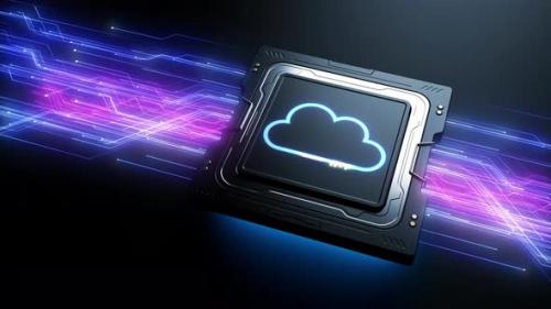 Videohive - central processor with the appearance of the cloud icon on the lid. - 42013178 - 42013178