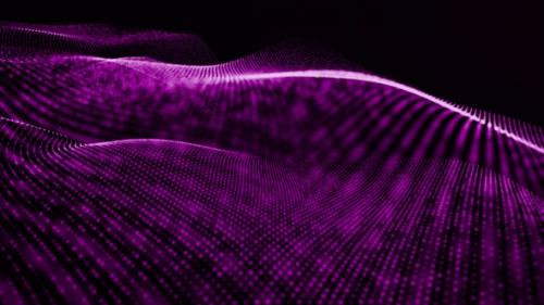 Videohive - Particles Wave Flow Background Purple - 42018665 - 42018665