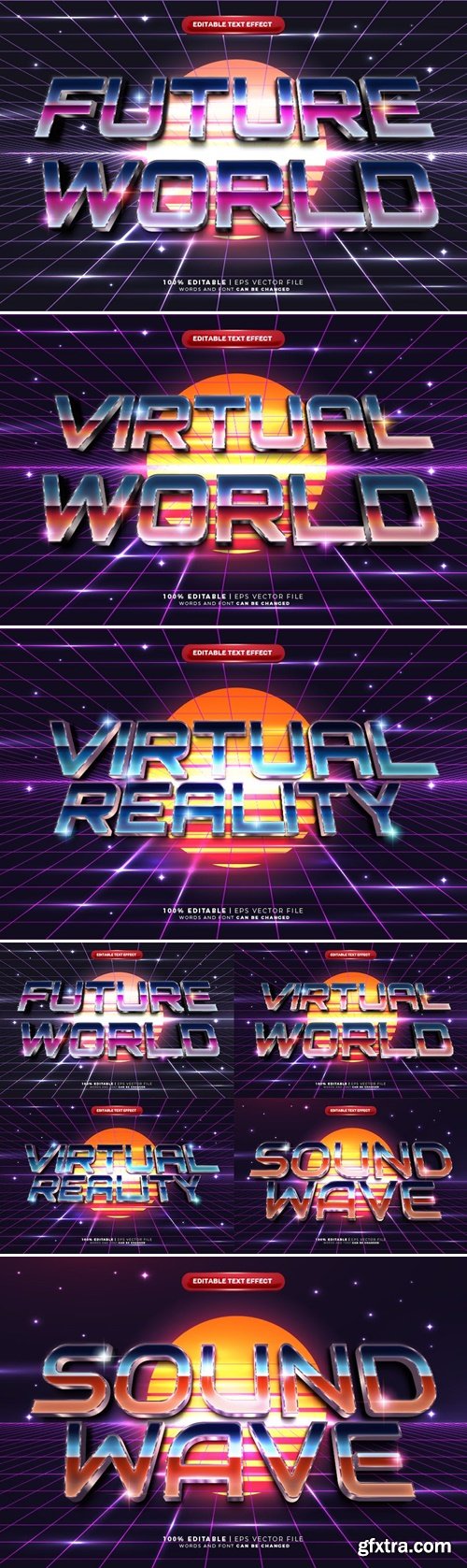 retro 80s futuristic text effect vol.1 QXPXF35