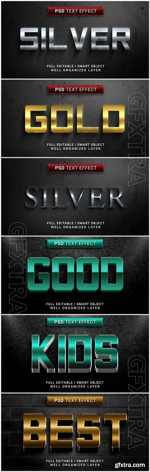 Psd style text effect editable set vol 17