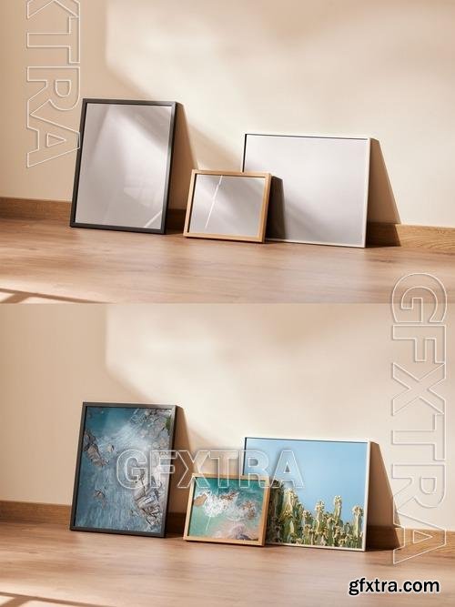 Group of Frames Mockup Leaning on Wall 535855092